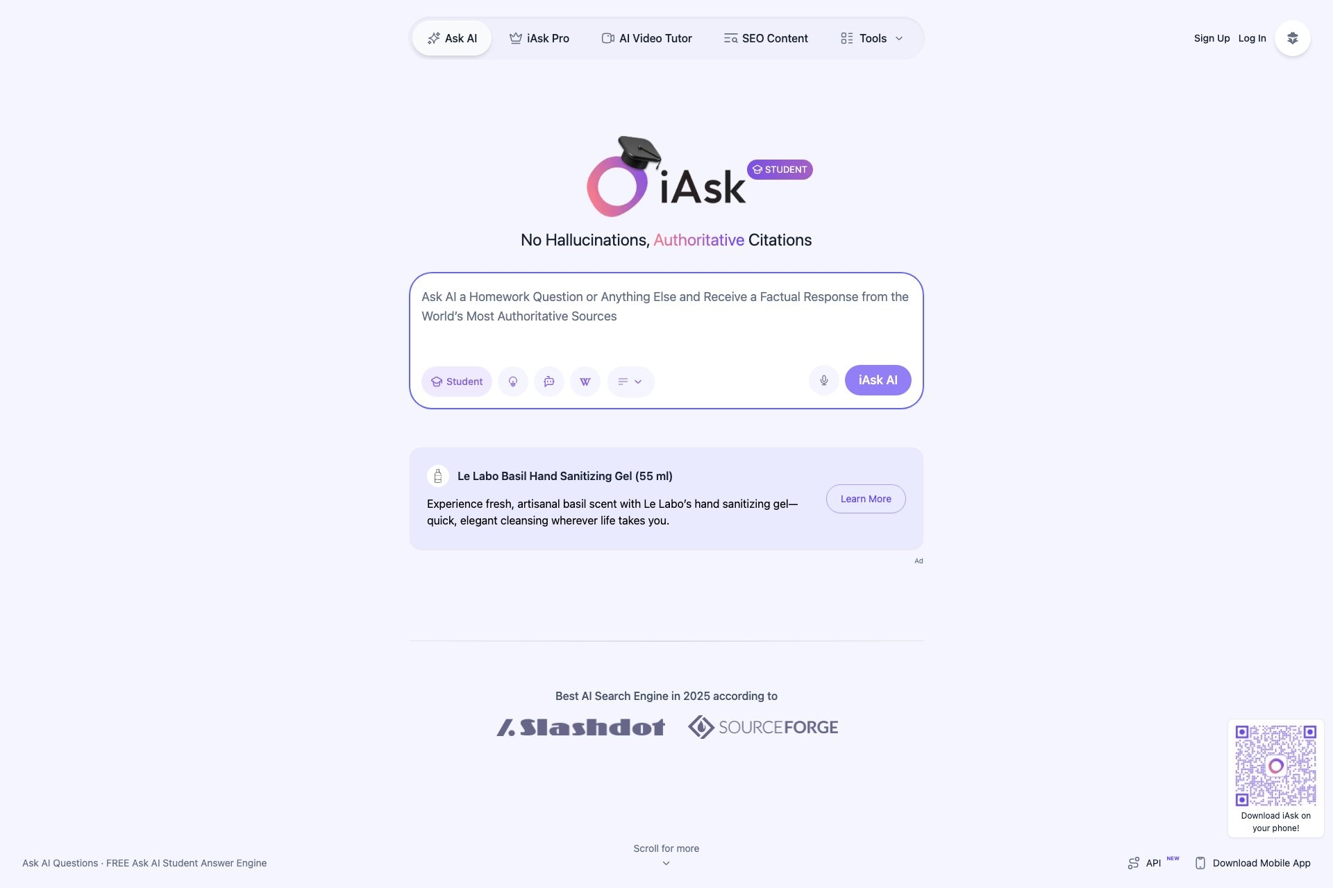 Búsqueda de IA en iAsk