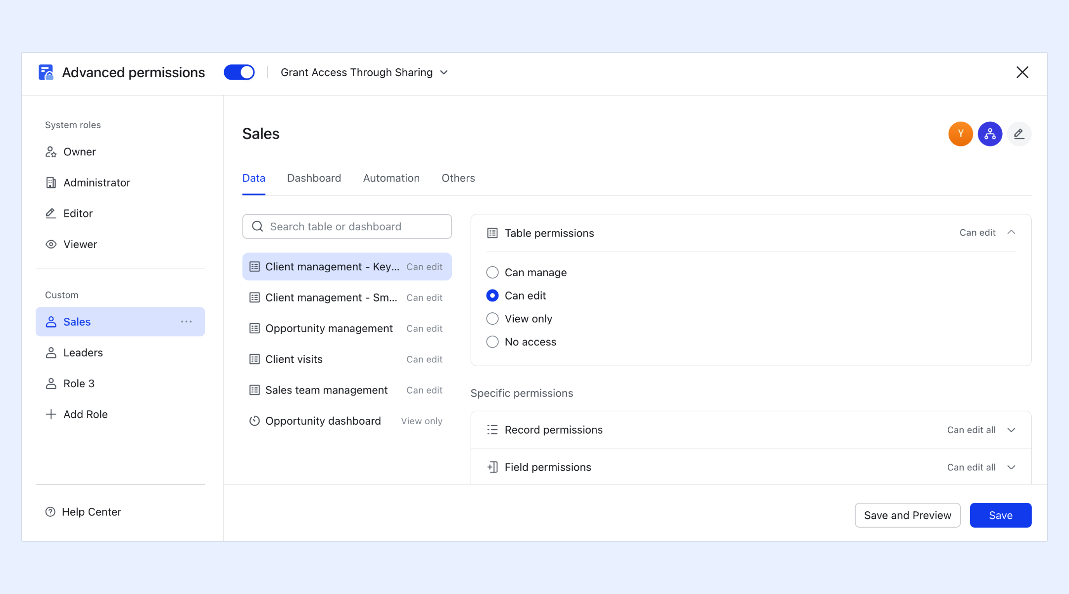 Lark Base advanced permissions