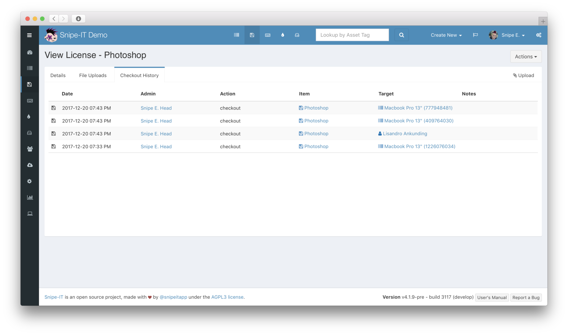 Snipe-IT is an open-source IT asset tracking system