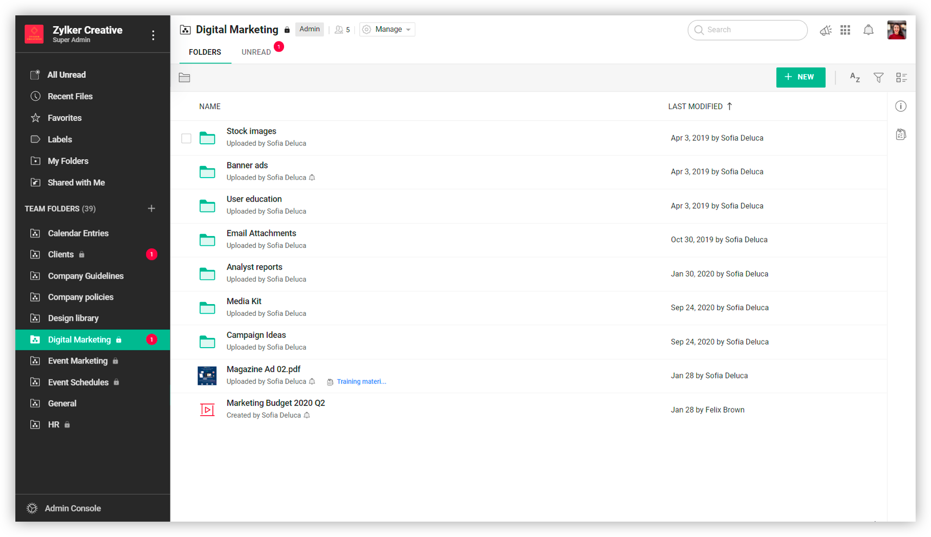 Zoho workdrive
