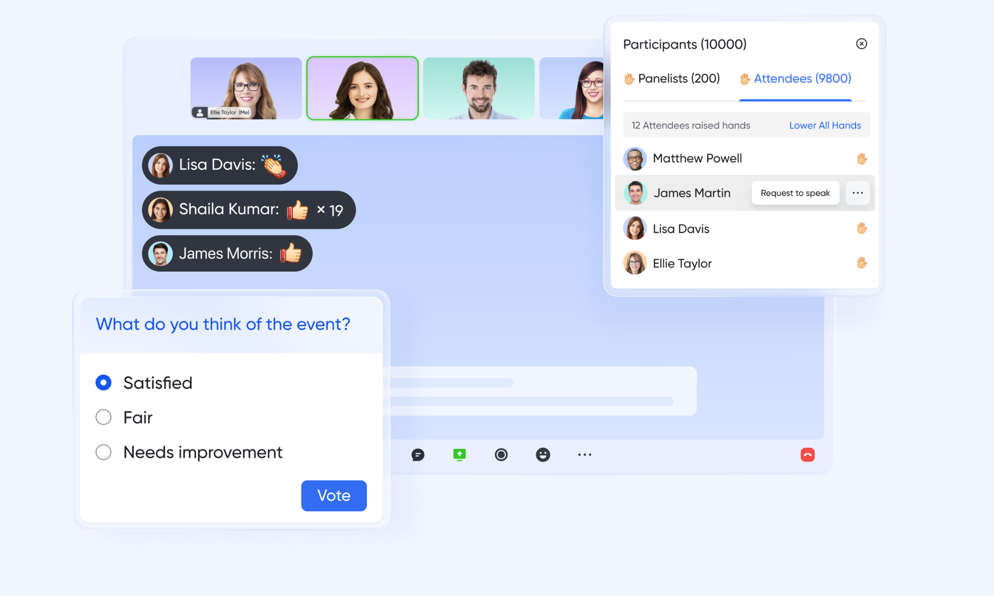 Interactive engagement modules (Polls & Q&A)