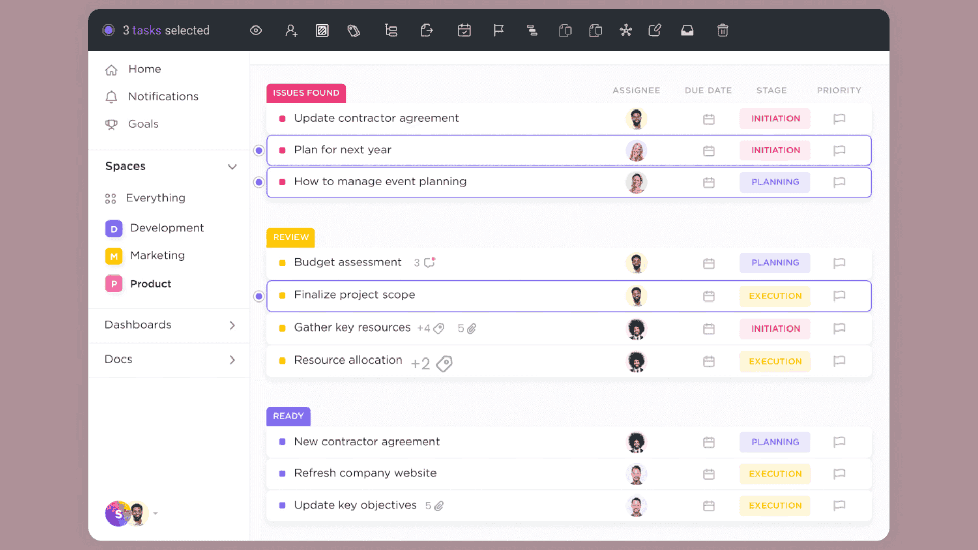 View tasks and more in the ClickUp app