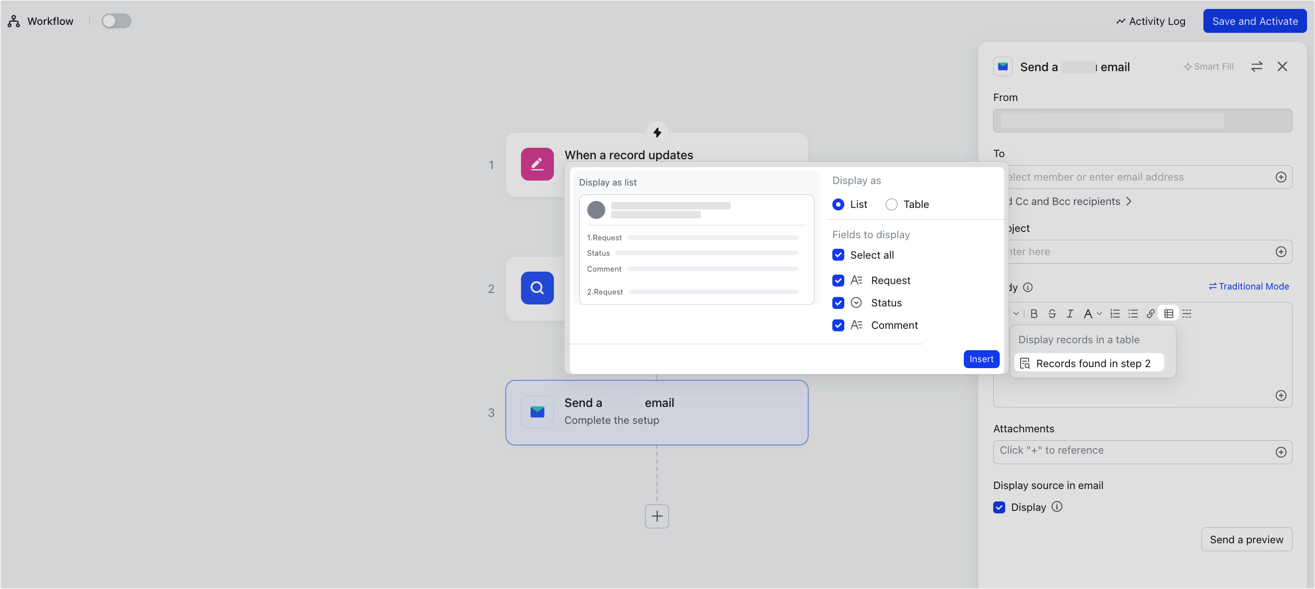 Send emails using Workflow and Automations