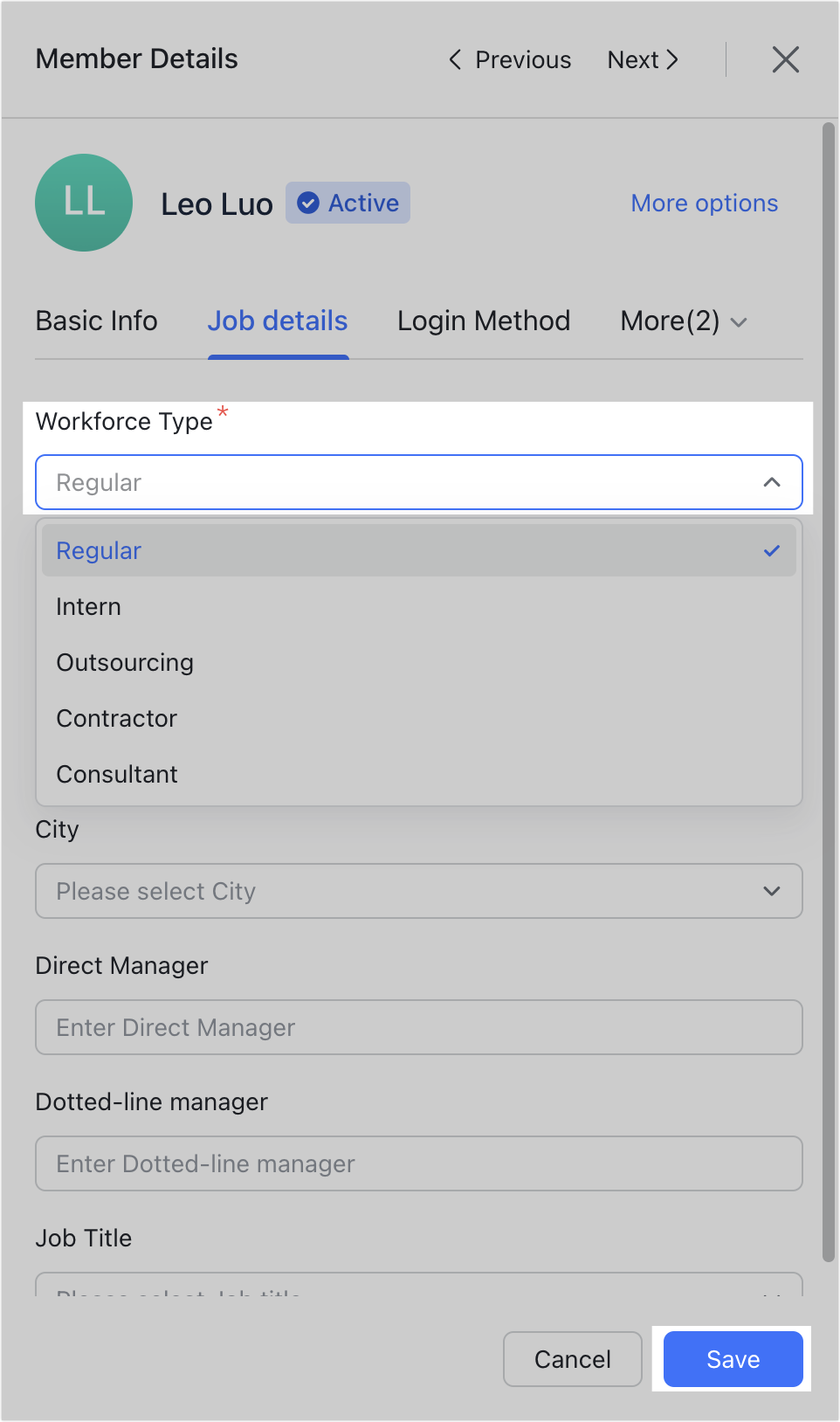 Admin | Customize workforce types