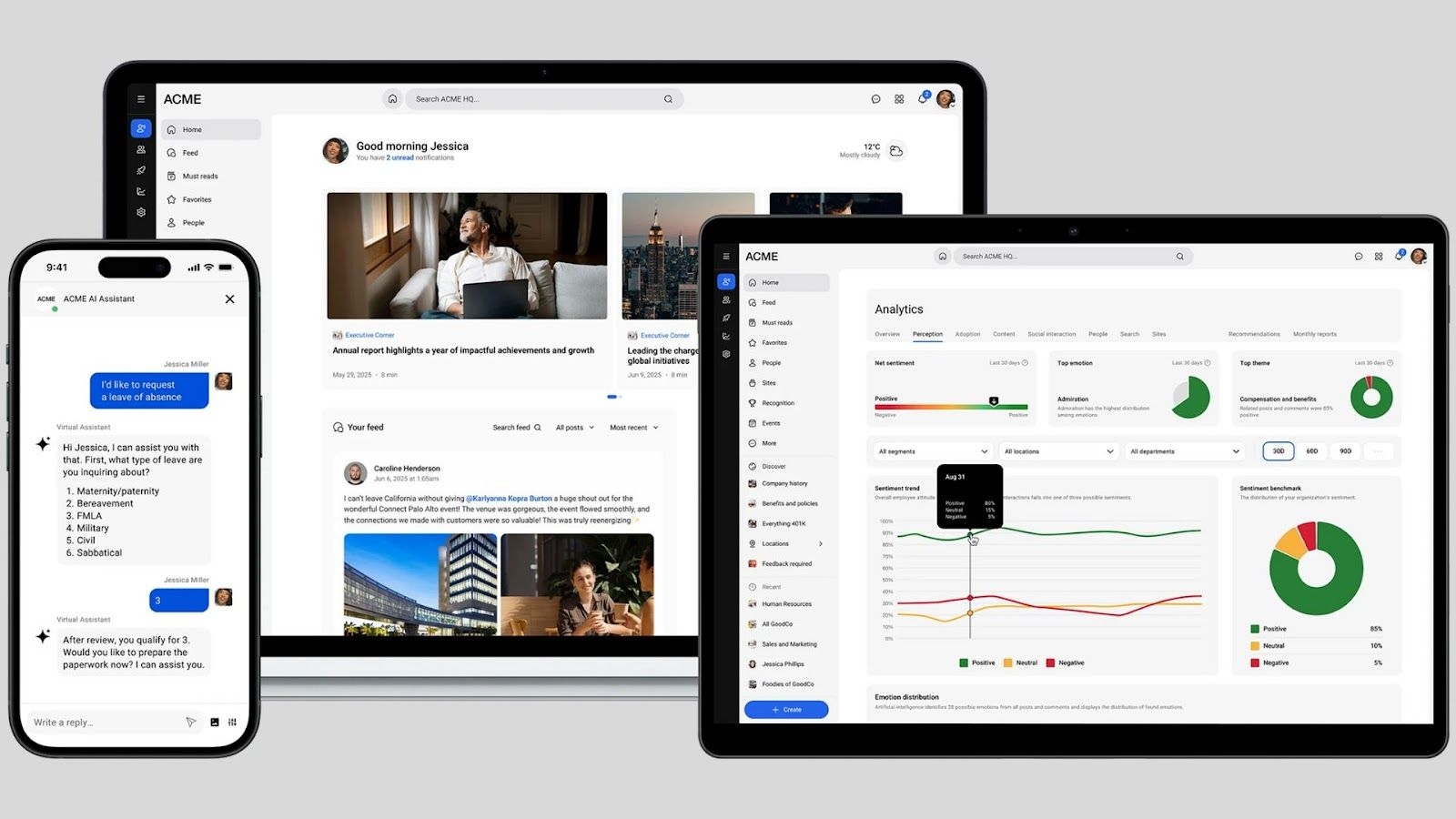 Simpplr's AI-powered platform on different devices