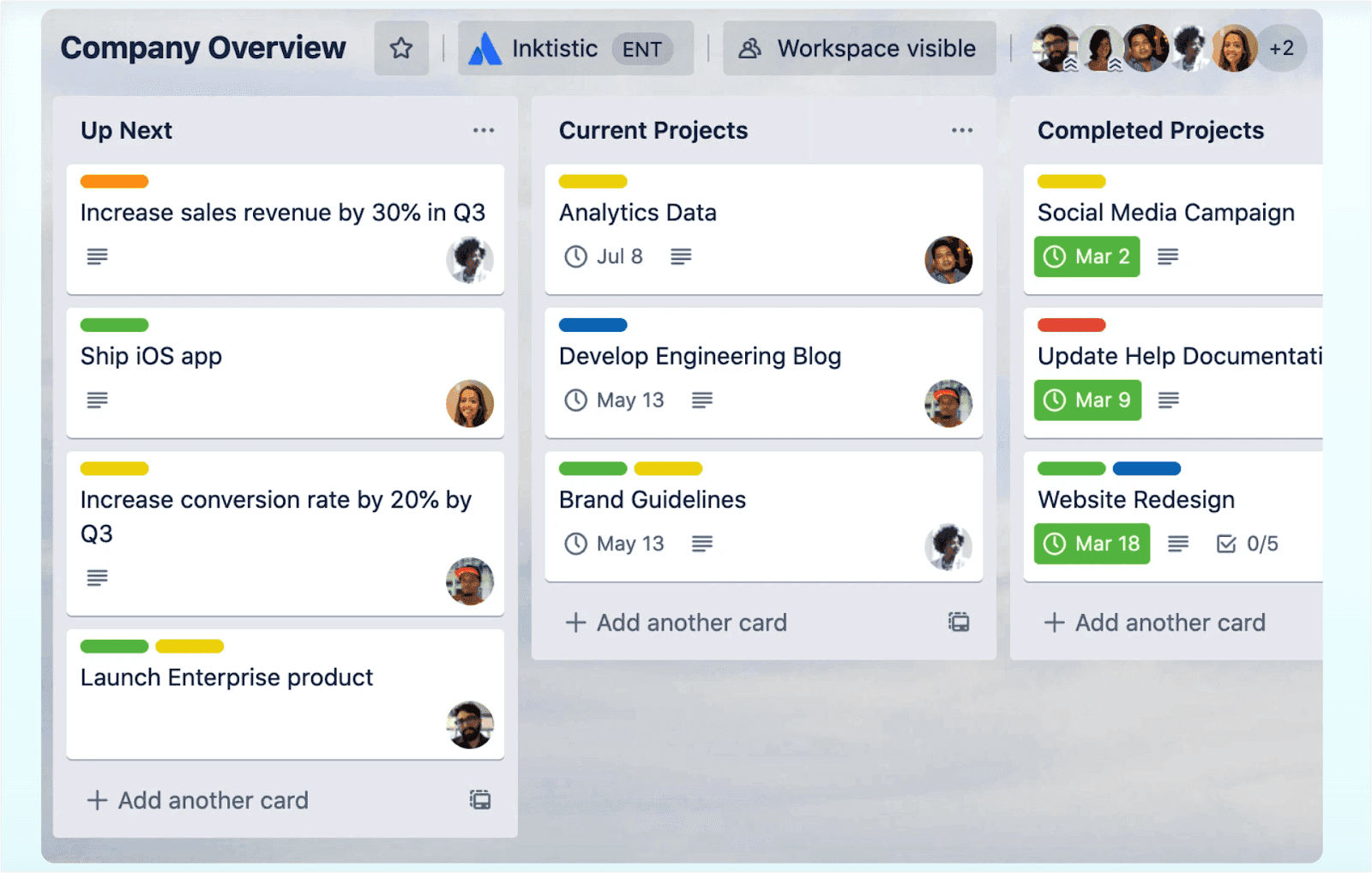 An image showing Trello's interface