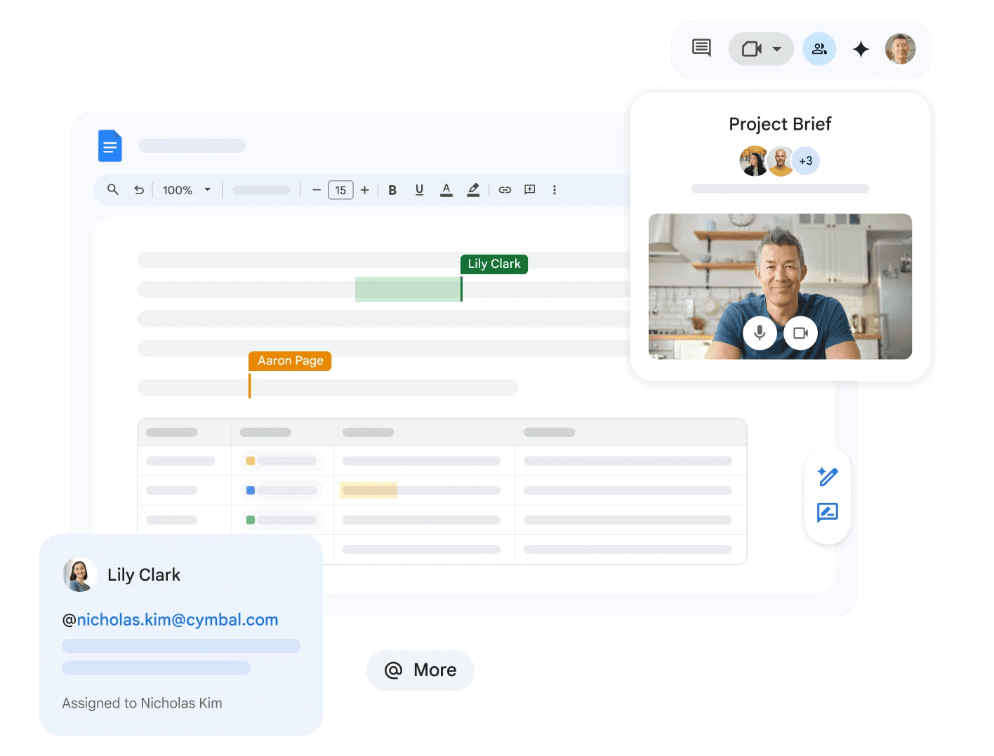 The interface of Google Docs