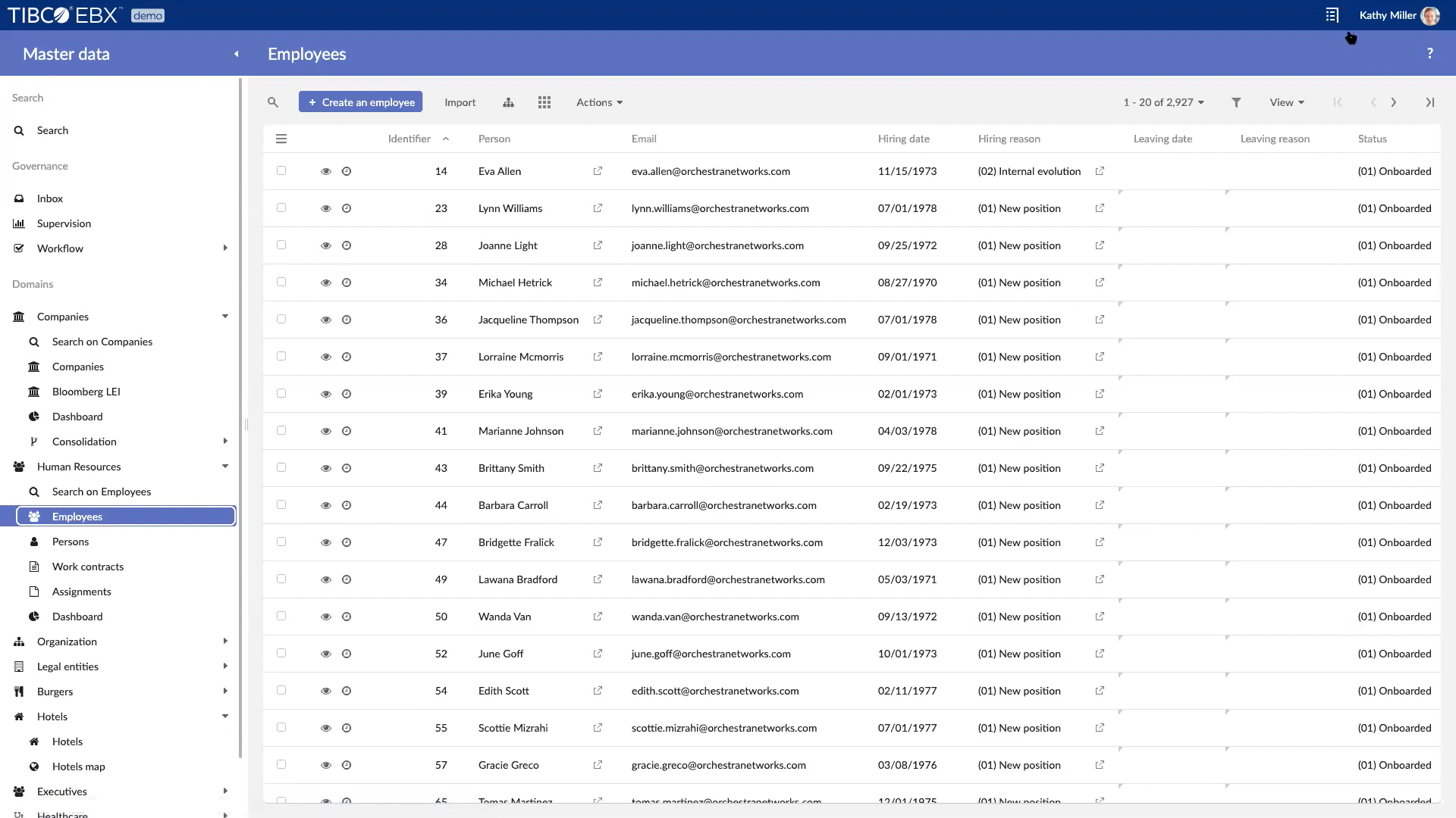 TIBCO EBX manages and governs data across multiple domains
