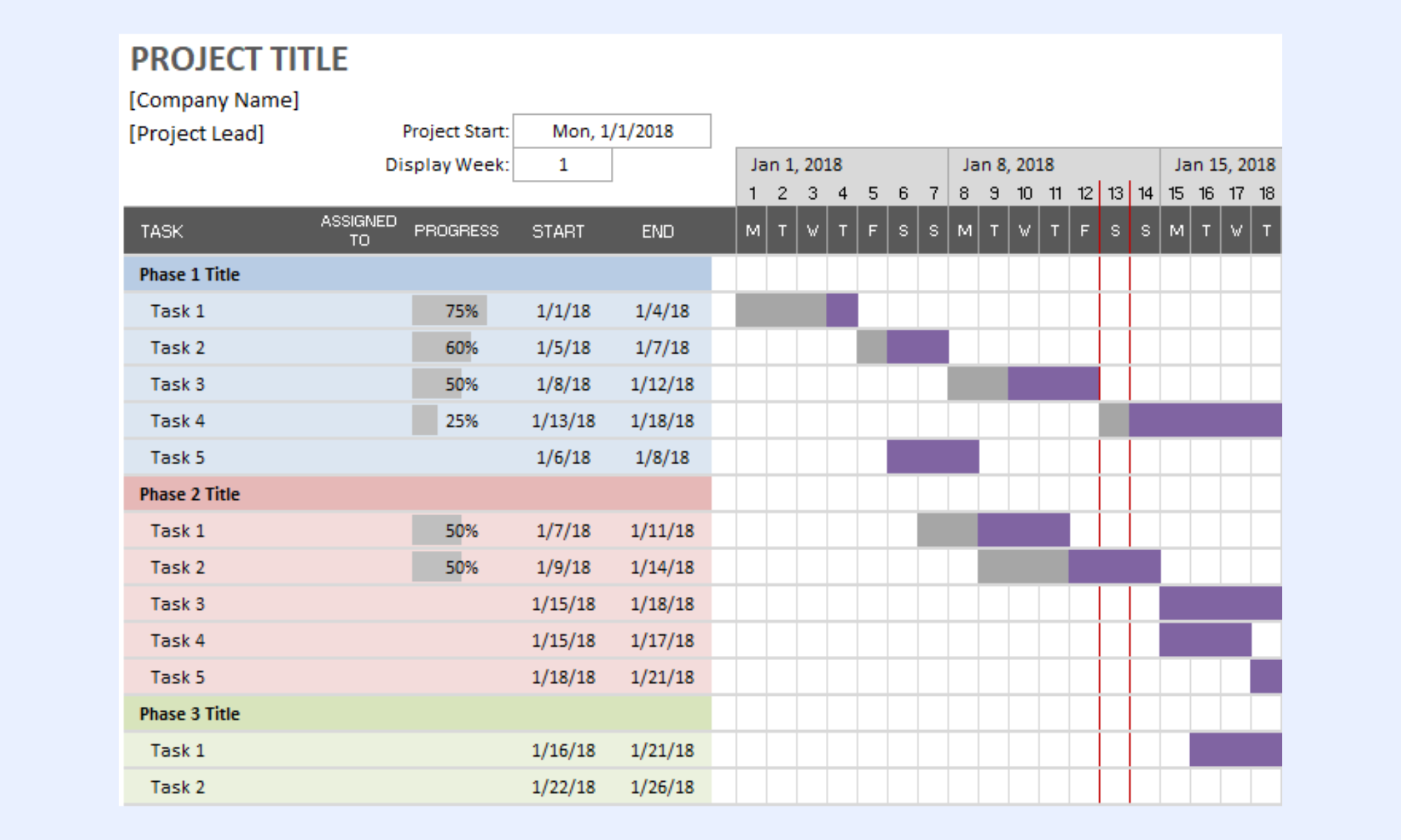 Vertex42 project plan template