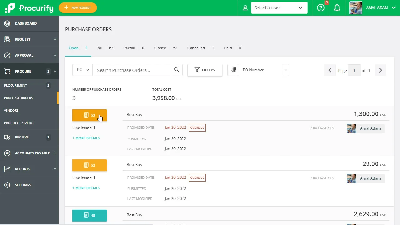 Procurify automatic purchase software