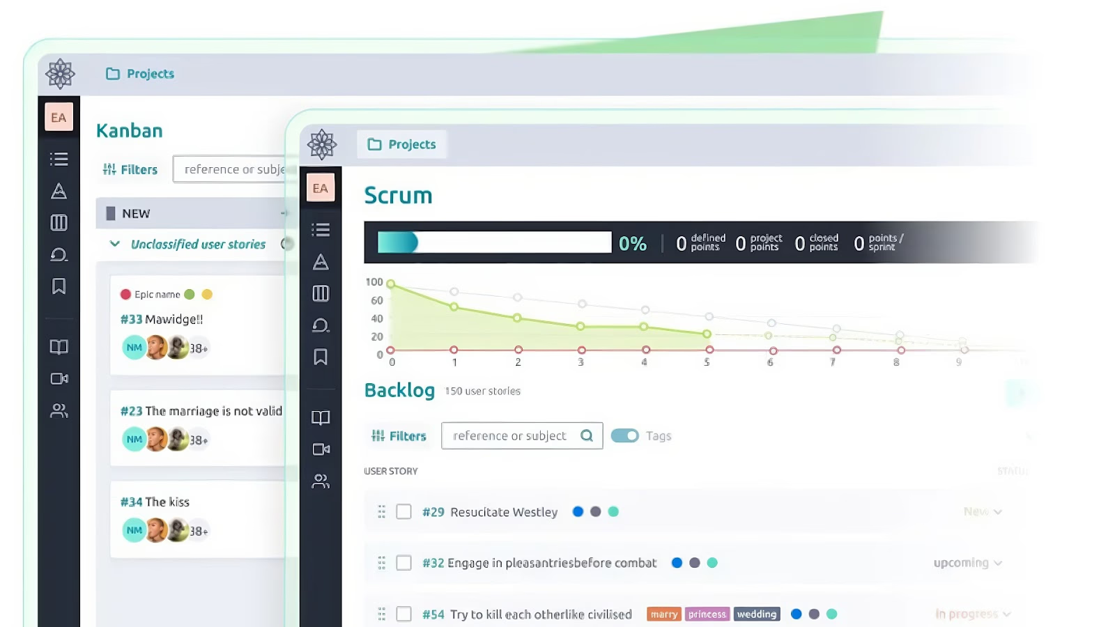 Taiga Agile project management
