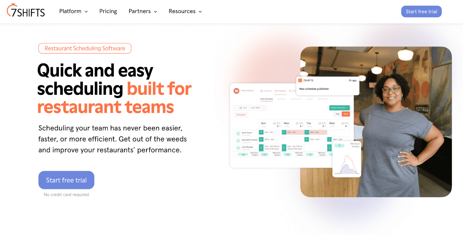 7Shifts scheduling interface