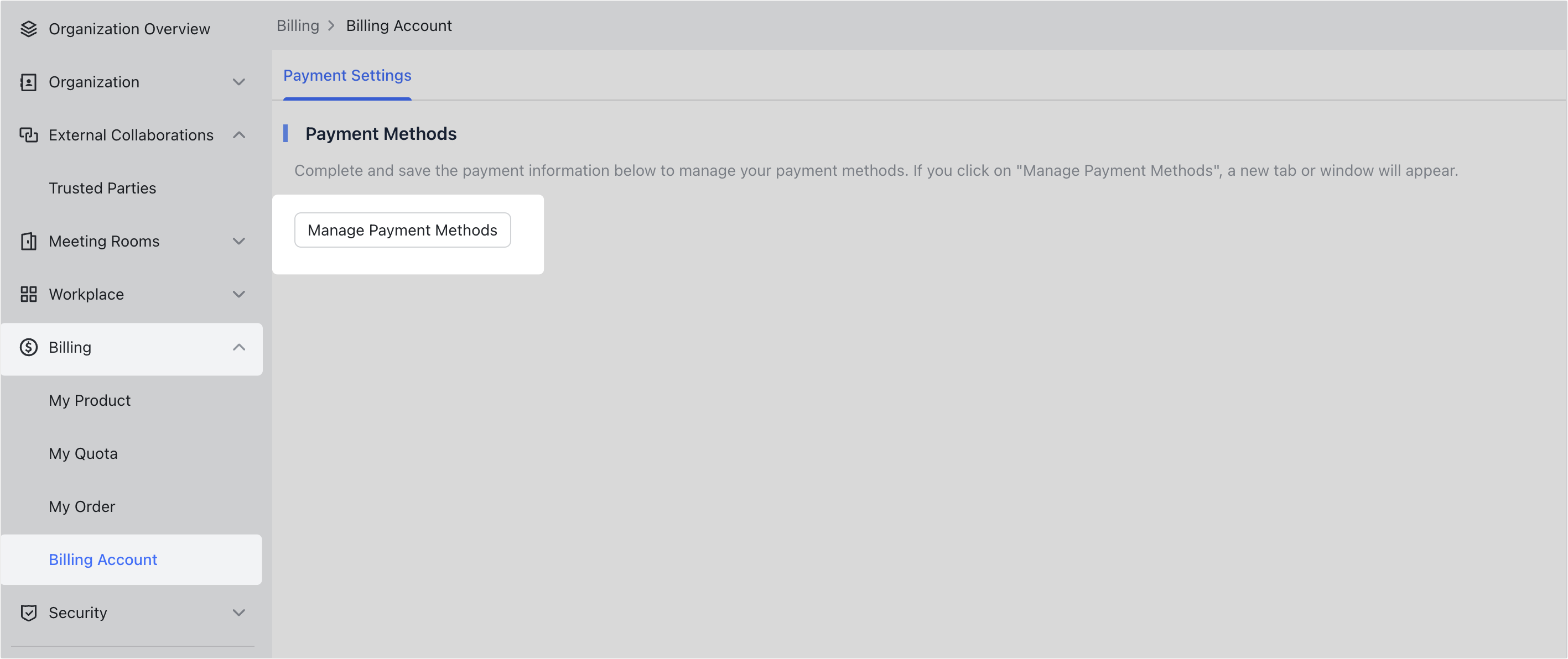 Admin | Manage payment methods