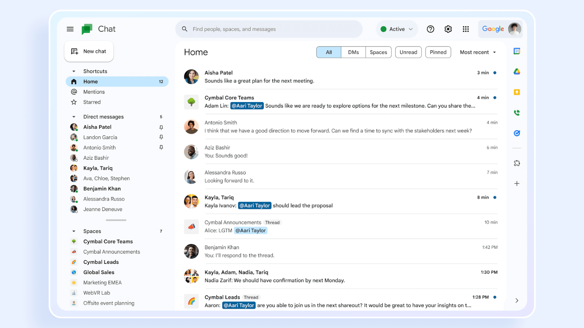 An image showing the Slack alternative, Google Chat.