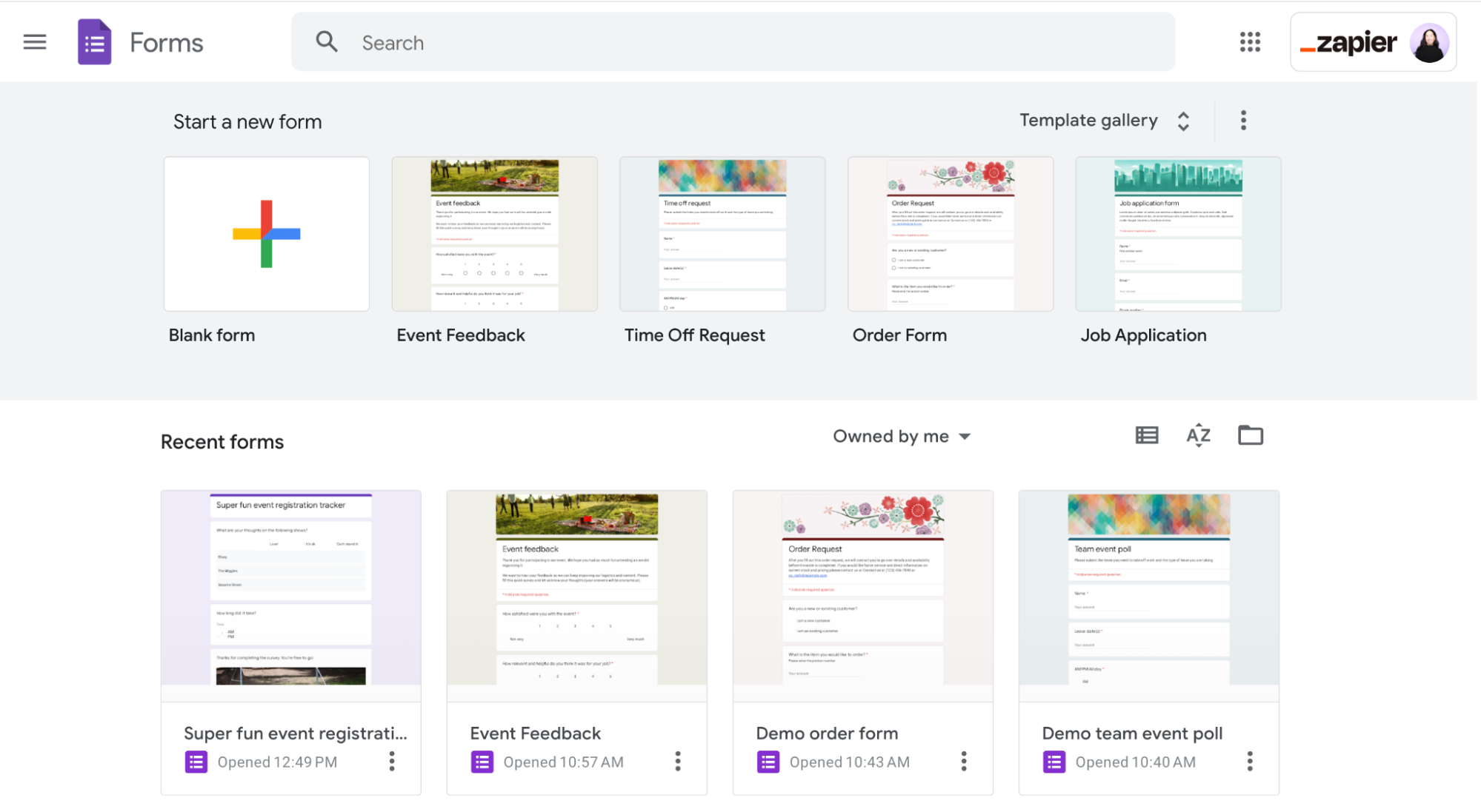 Google form enables simple data collection