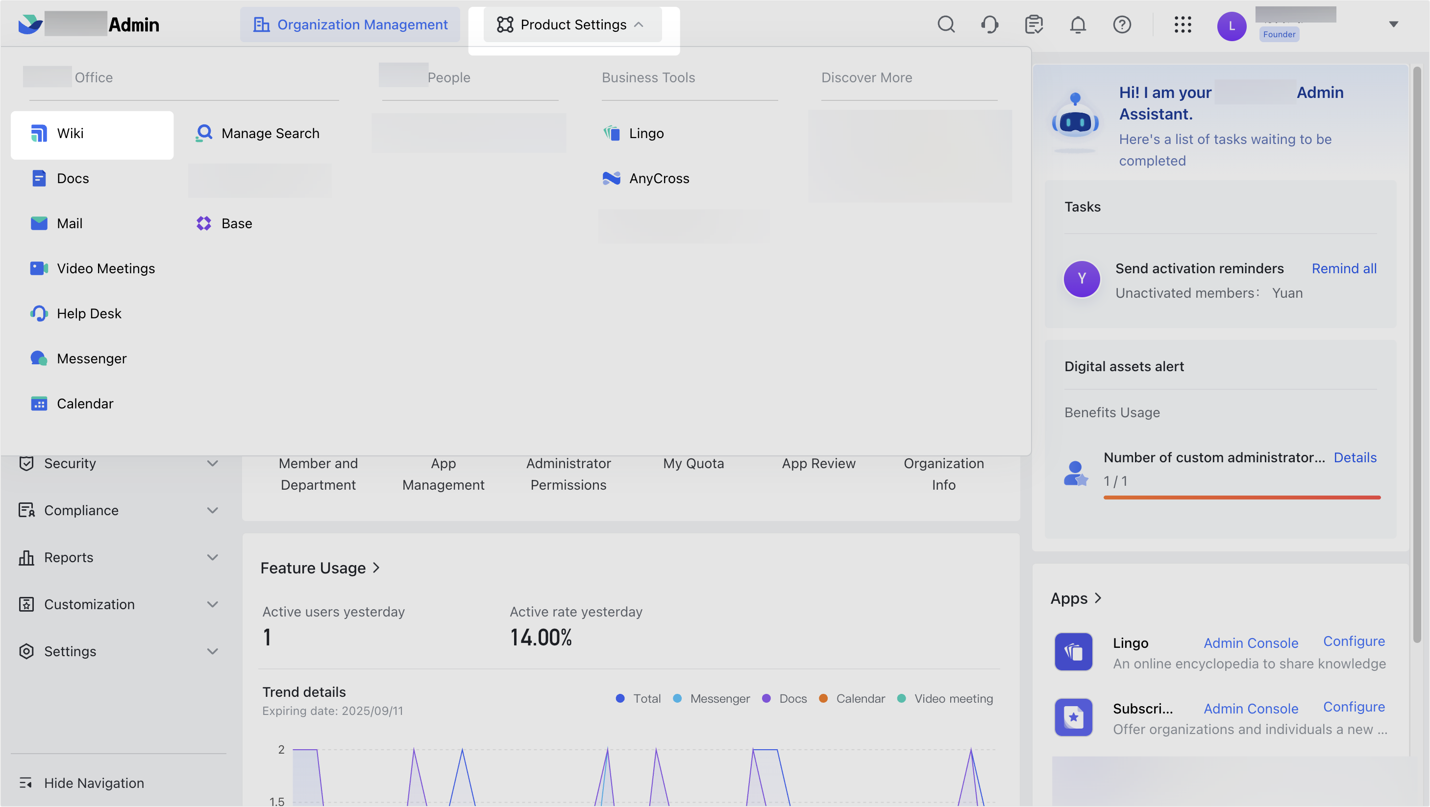 Admin | Set up wiki space categories