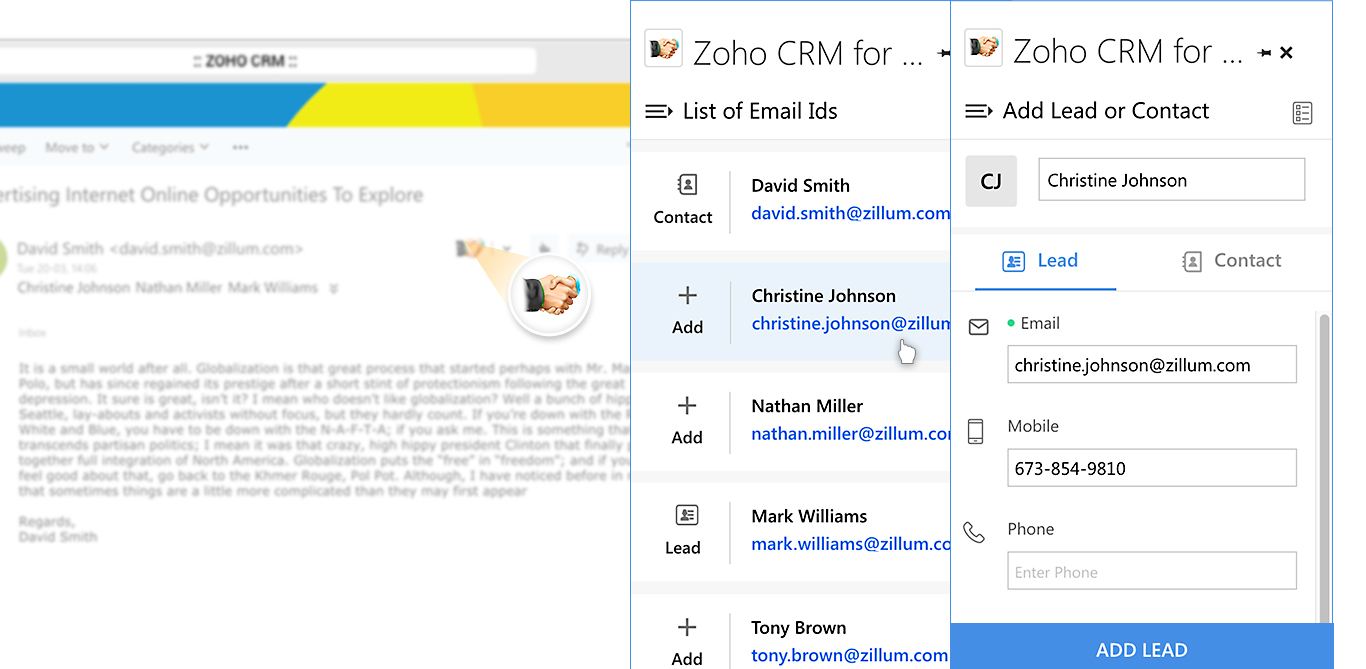 Zoho CRM outlook