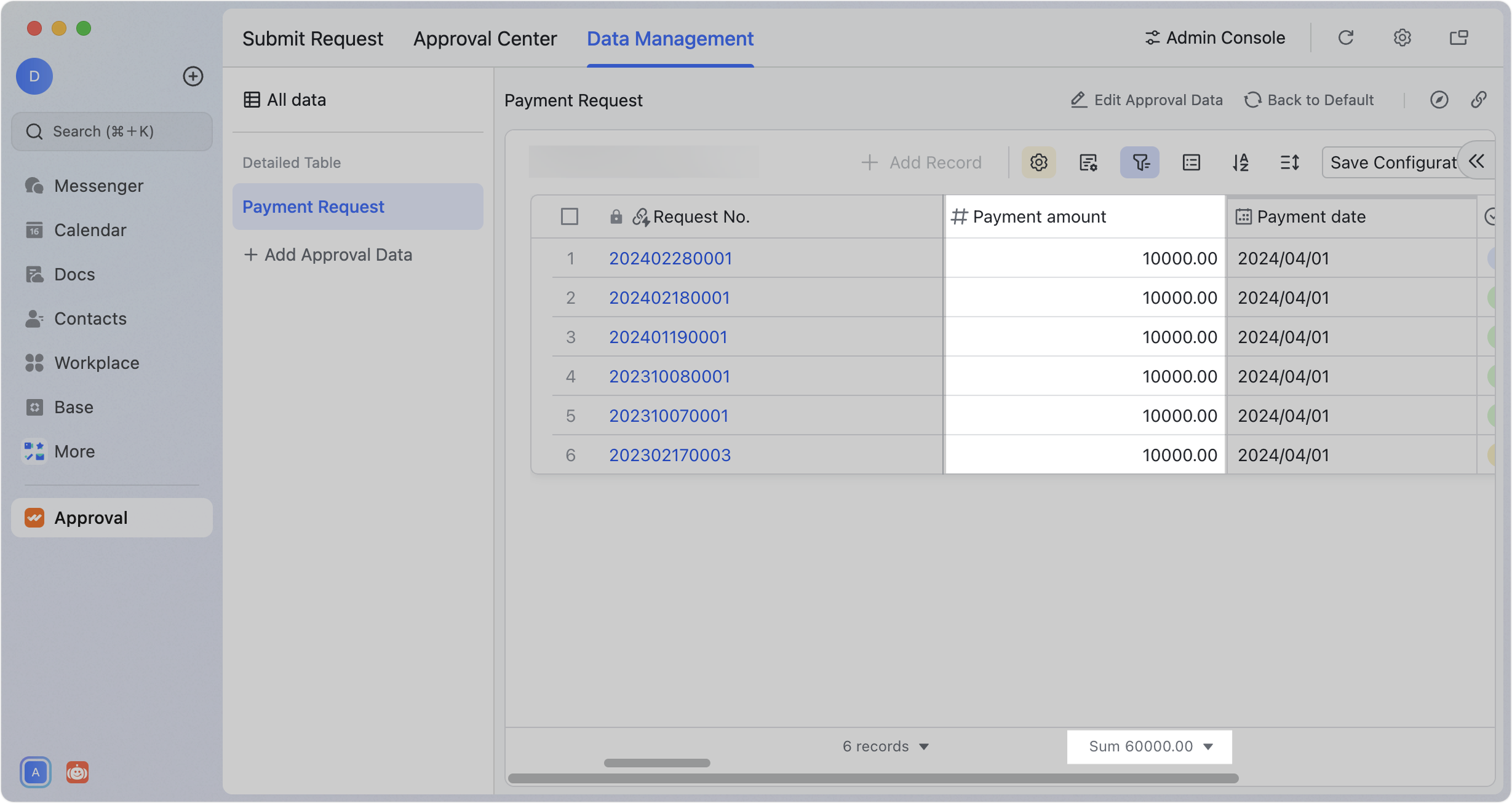 Sync data to Base from Lark Approval