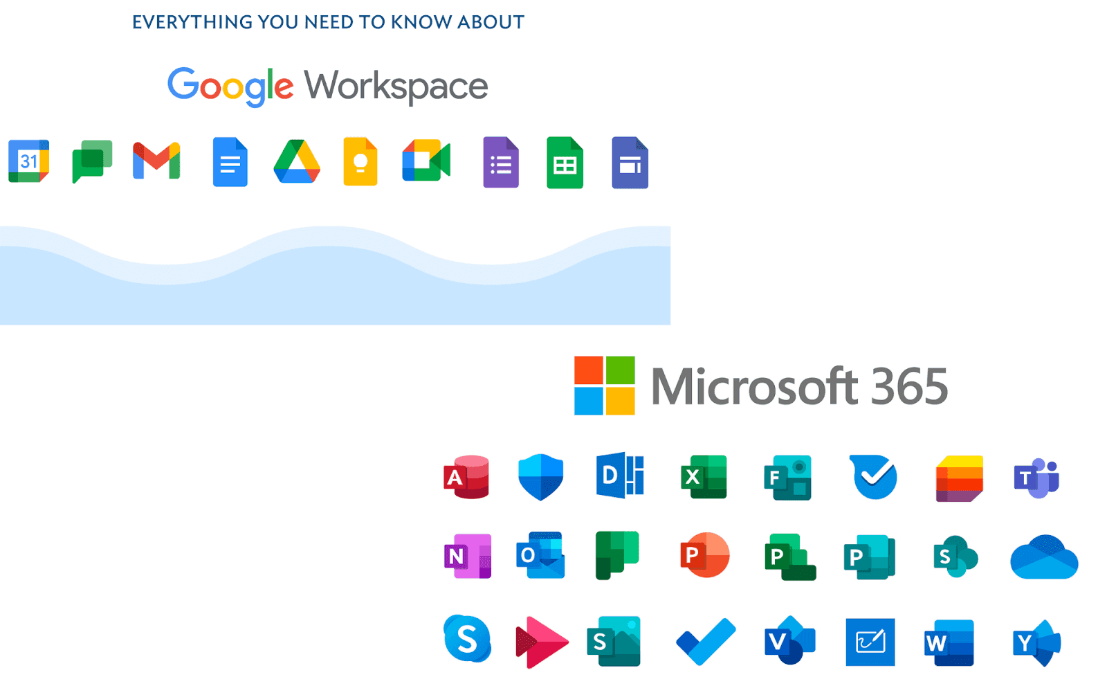 Google Workspace and Microsoft 365 products and plans
