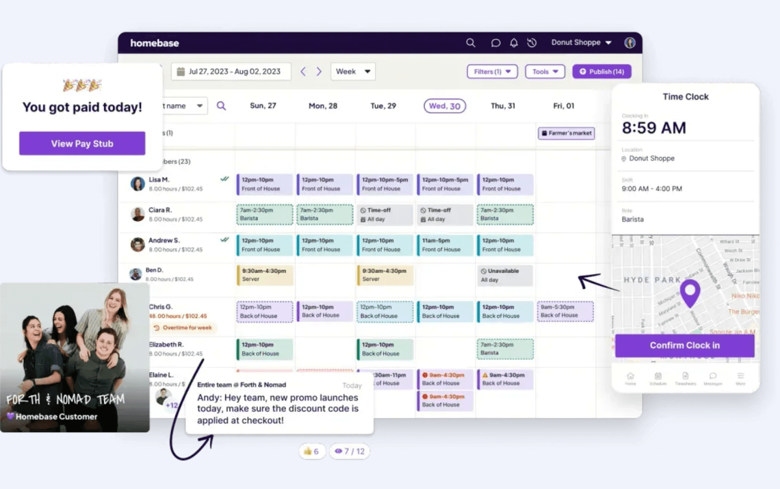 timesheet in homebase