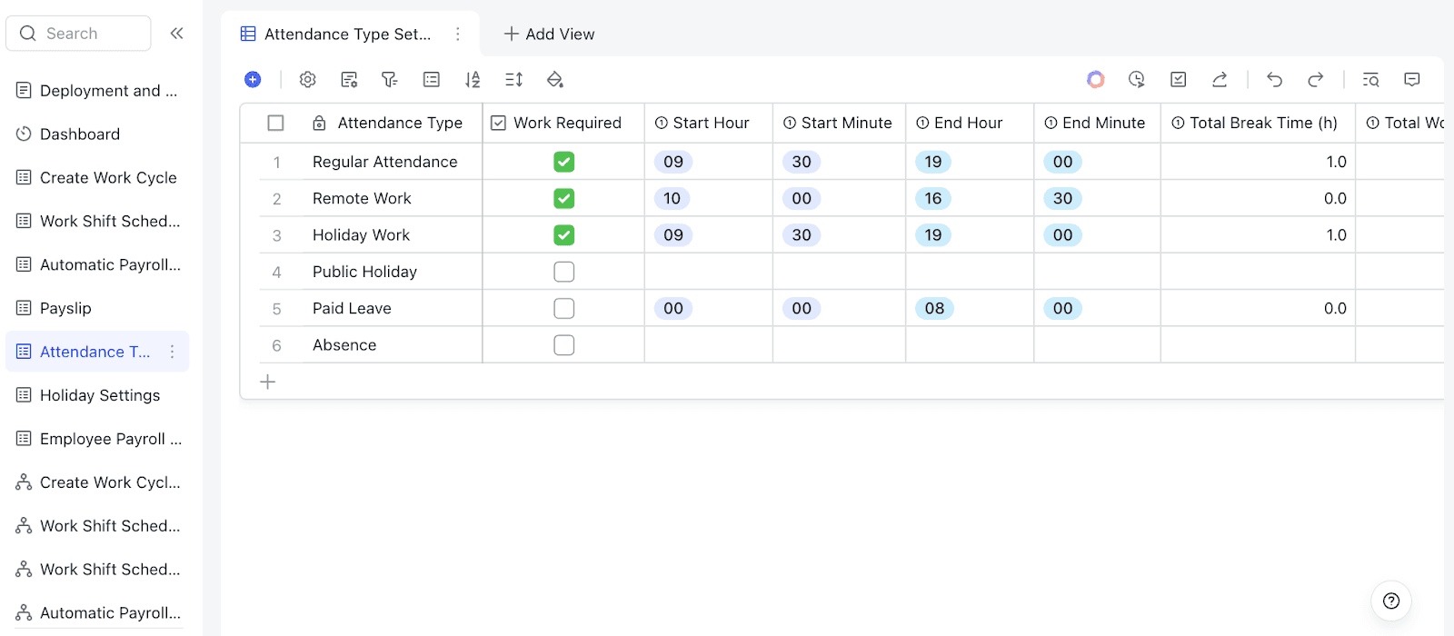 Lark Smart Shift & Payroll template