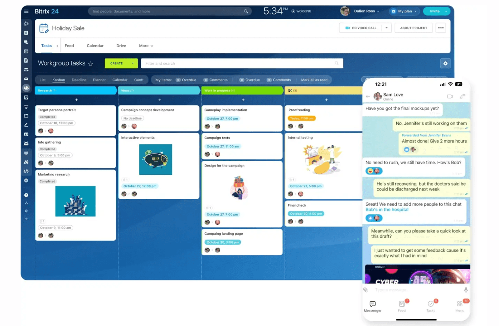 Team collaboration on Bitrix24