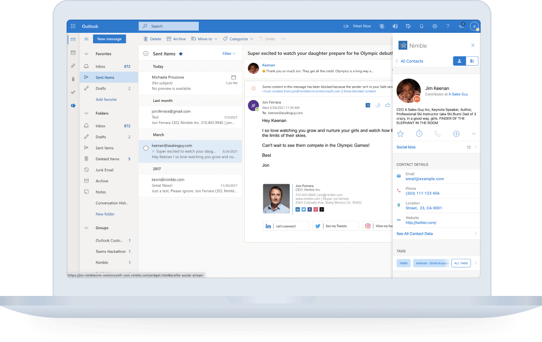Nimble outlook CRM