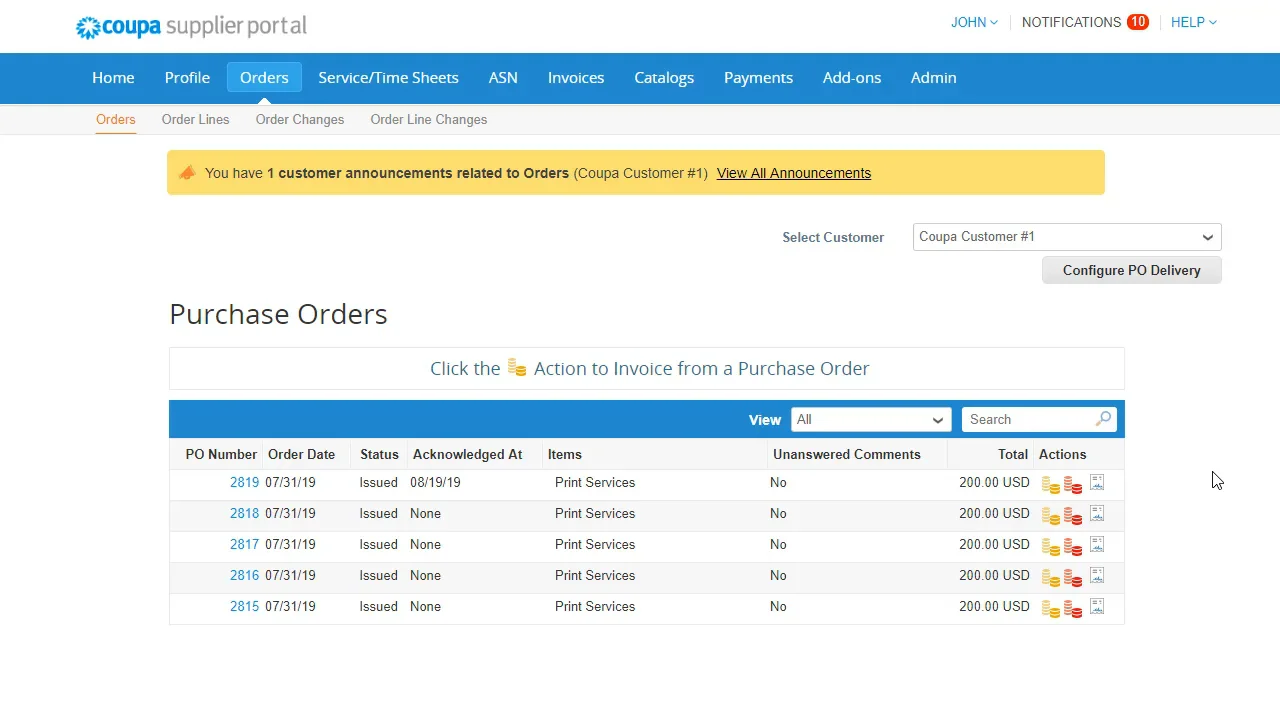 Coupa enterprise spend management platform