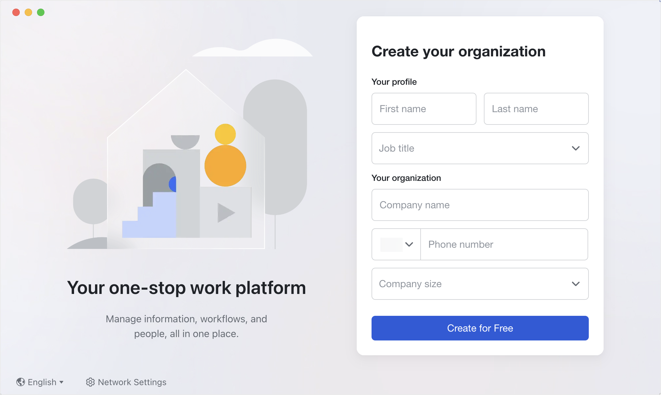 Create an organization