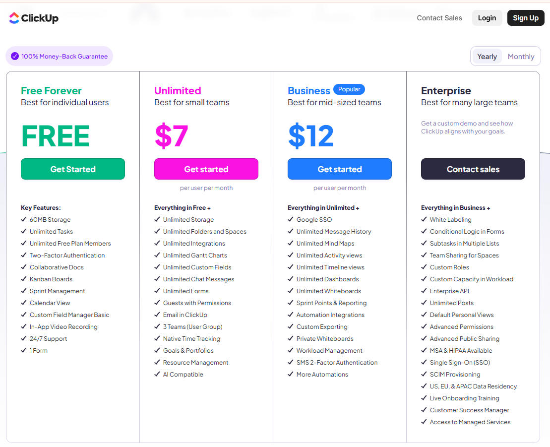 ClickUp pricing