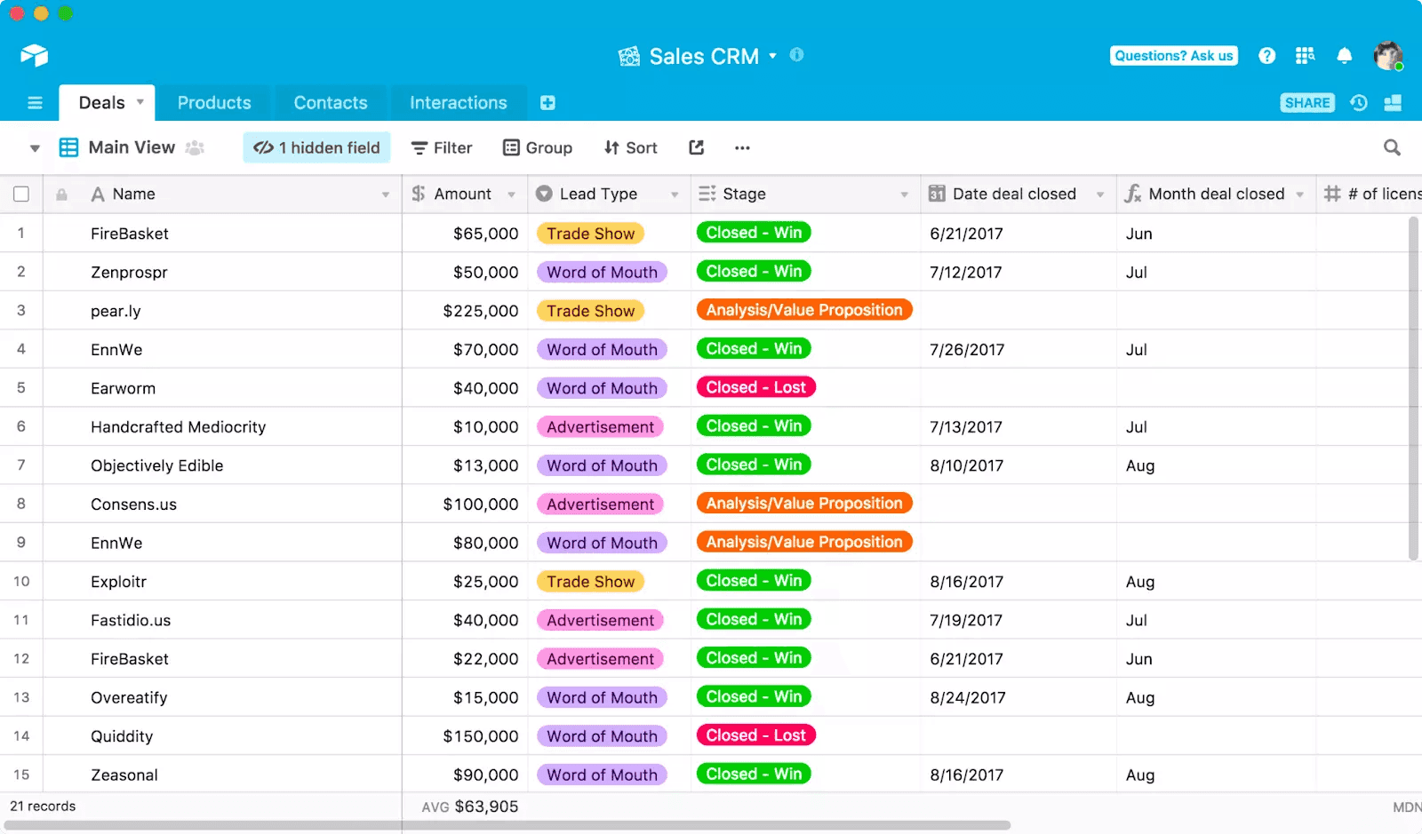 An image displaying Airtable