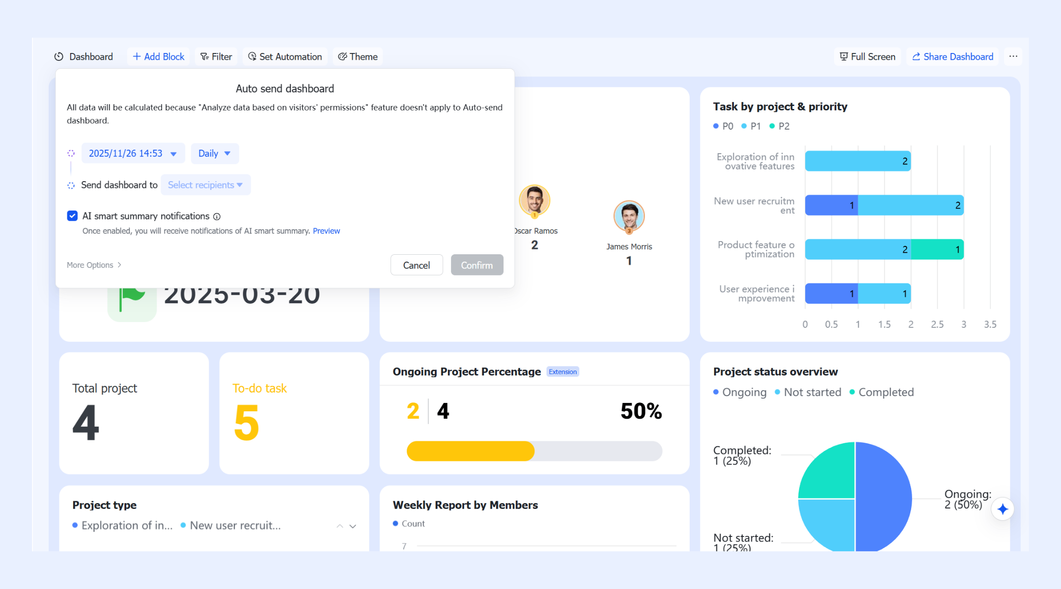 Scheduled reporting and automation support for hands-free updates