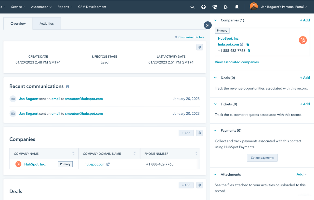 HubSpot conversations inbox, automation, knowledge base