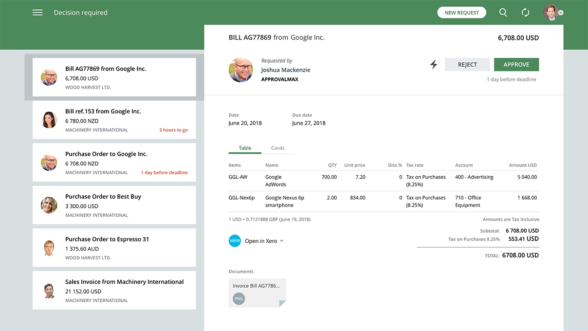 ApprovalMax approval app