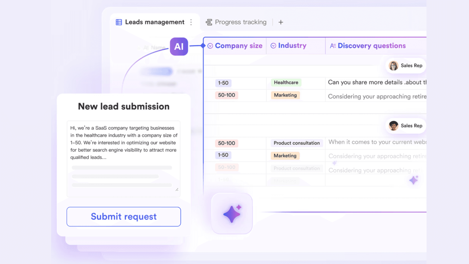 Streamlined workflow powered by AI CRM