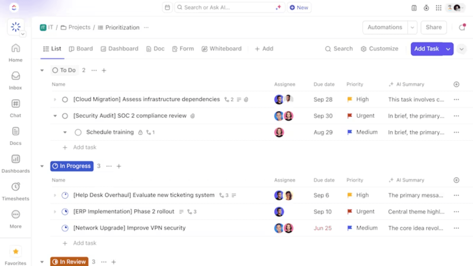 ClickUp IT automation