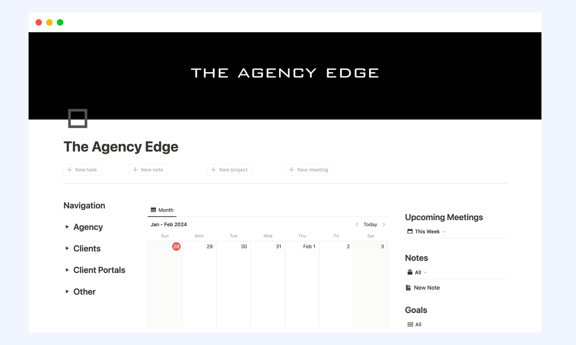 Notion documentation-first agency management system