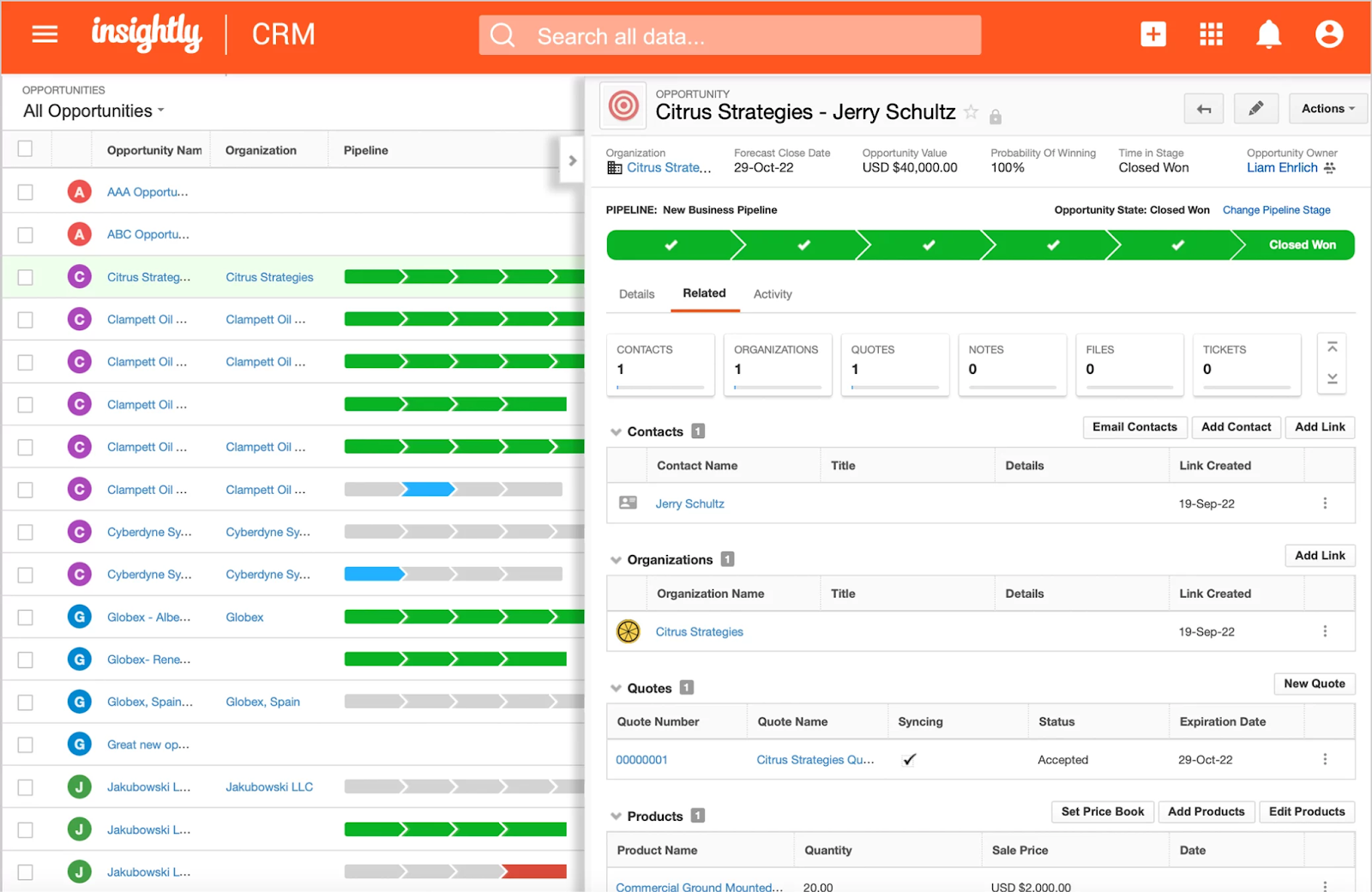 Insightly CRM best for SaaS project alignment