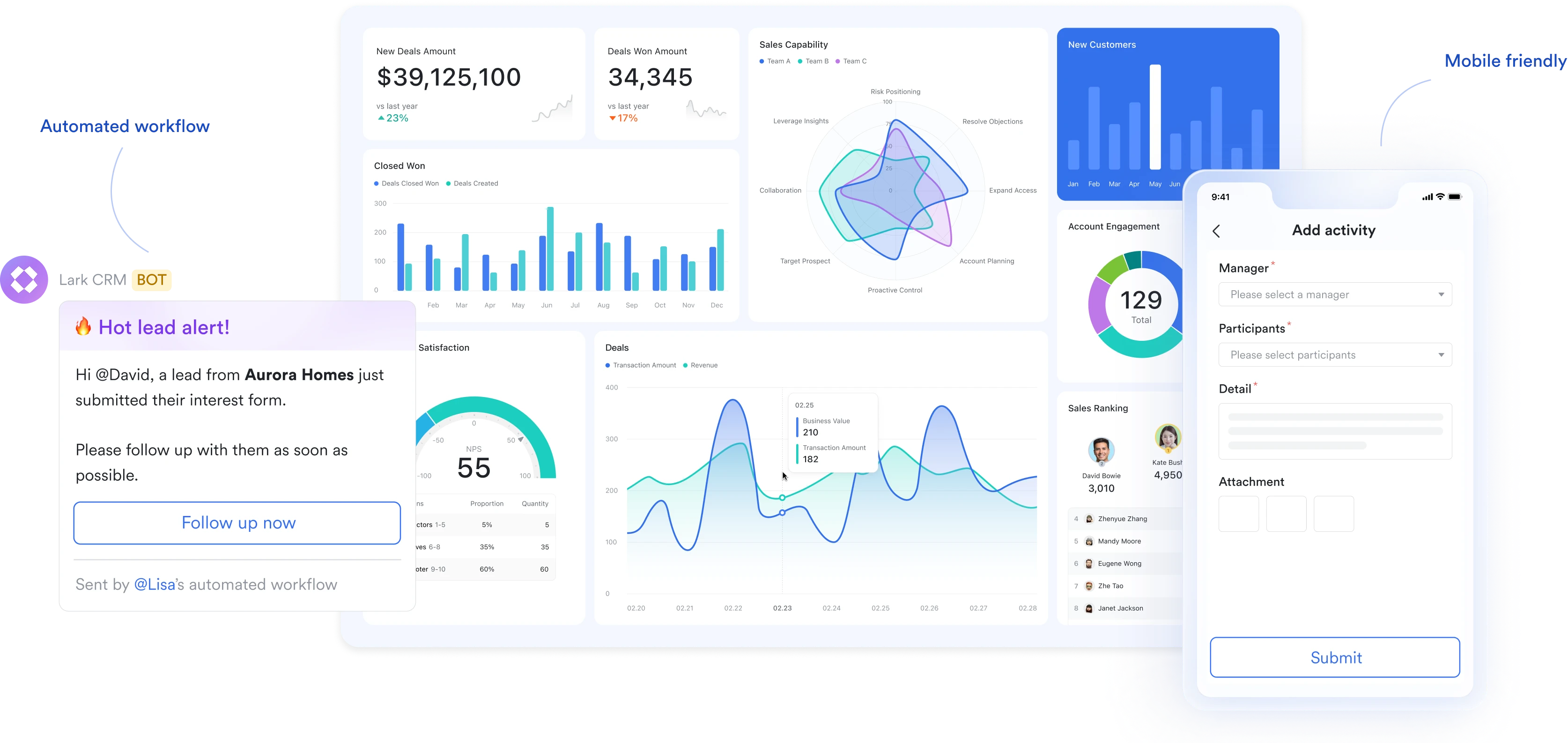 Automated workflows for lead and sales tracking using lark Base