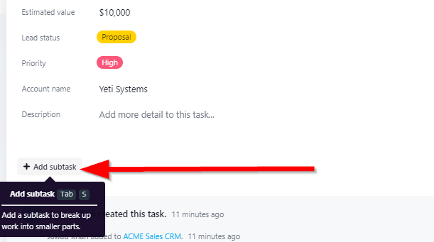 Assign subtask in Asana
