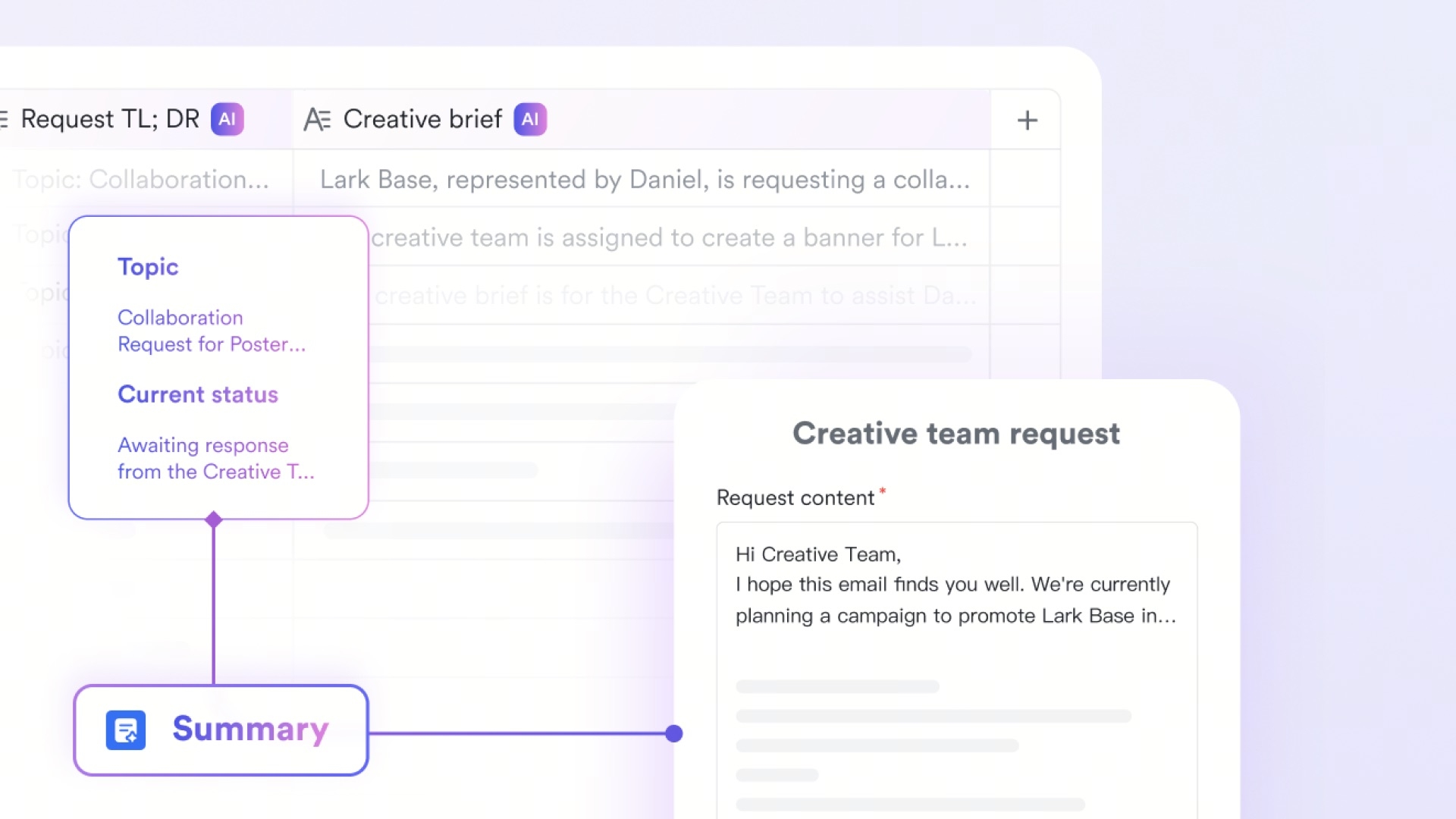 Content summary in Lark