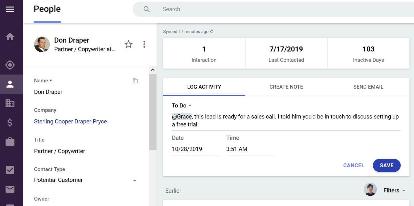 Lead management in Copper CRM