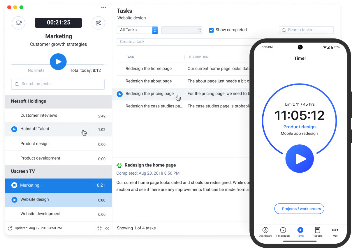 Desklog: Lightweight time-tracking and attendance