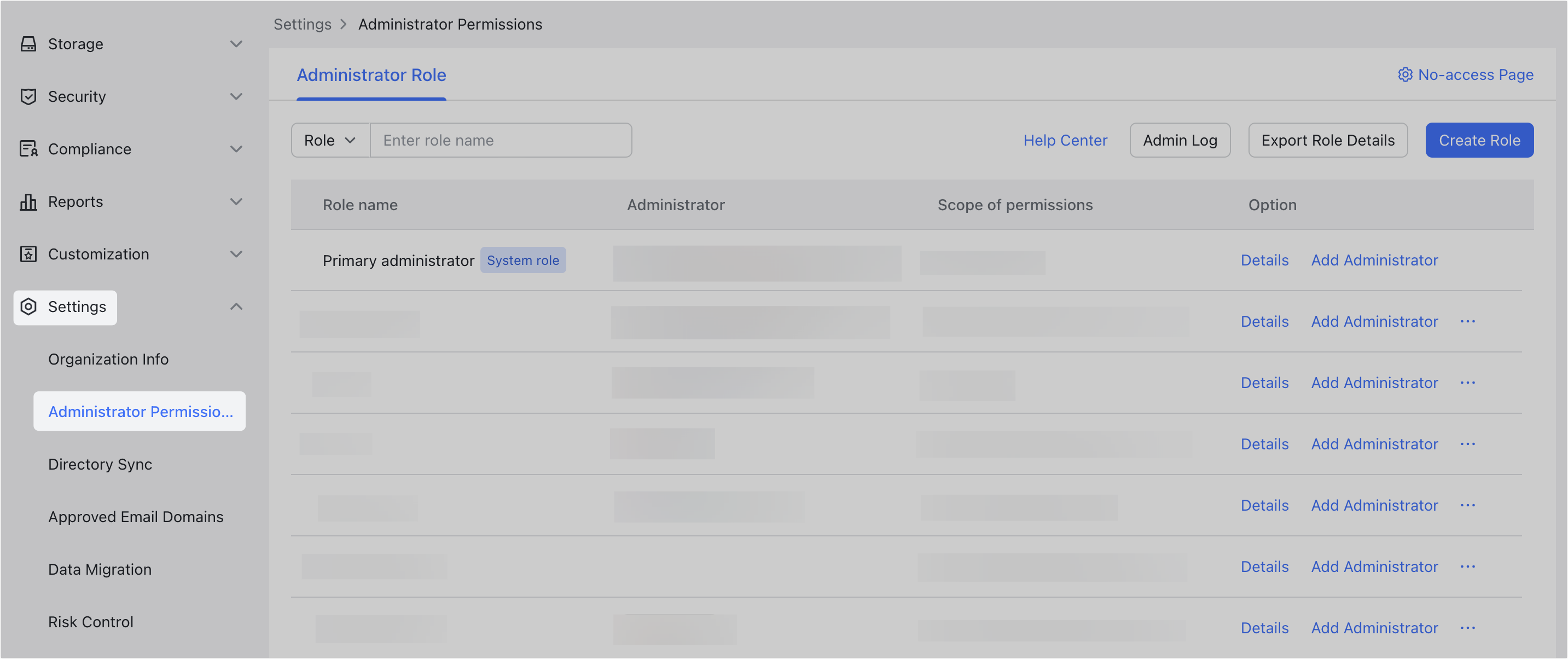 Admin | Add or remove primary administrators