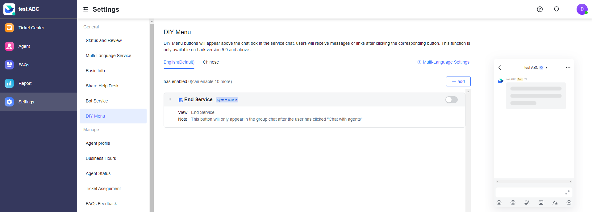 Allow users to end the agent service