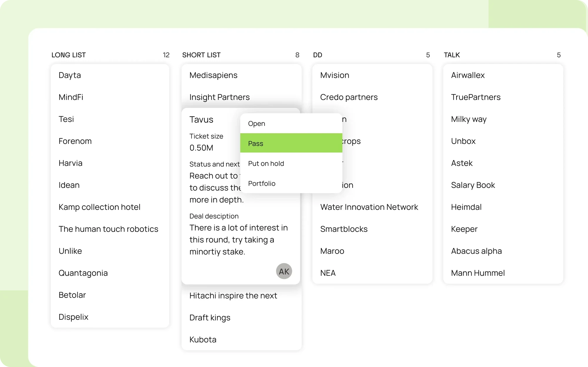 Zapflow deal flow management tool