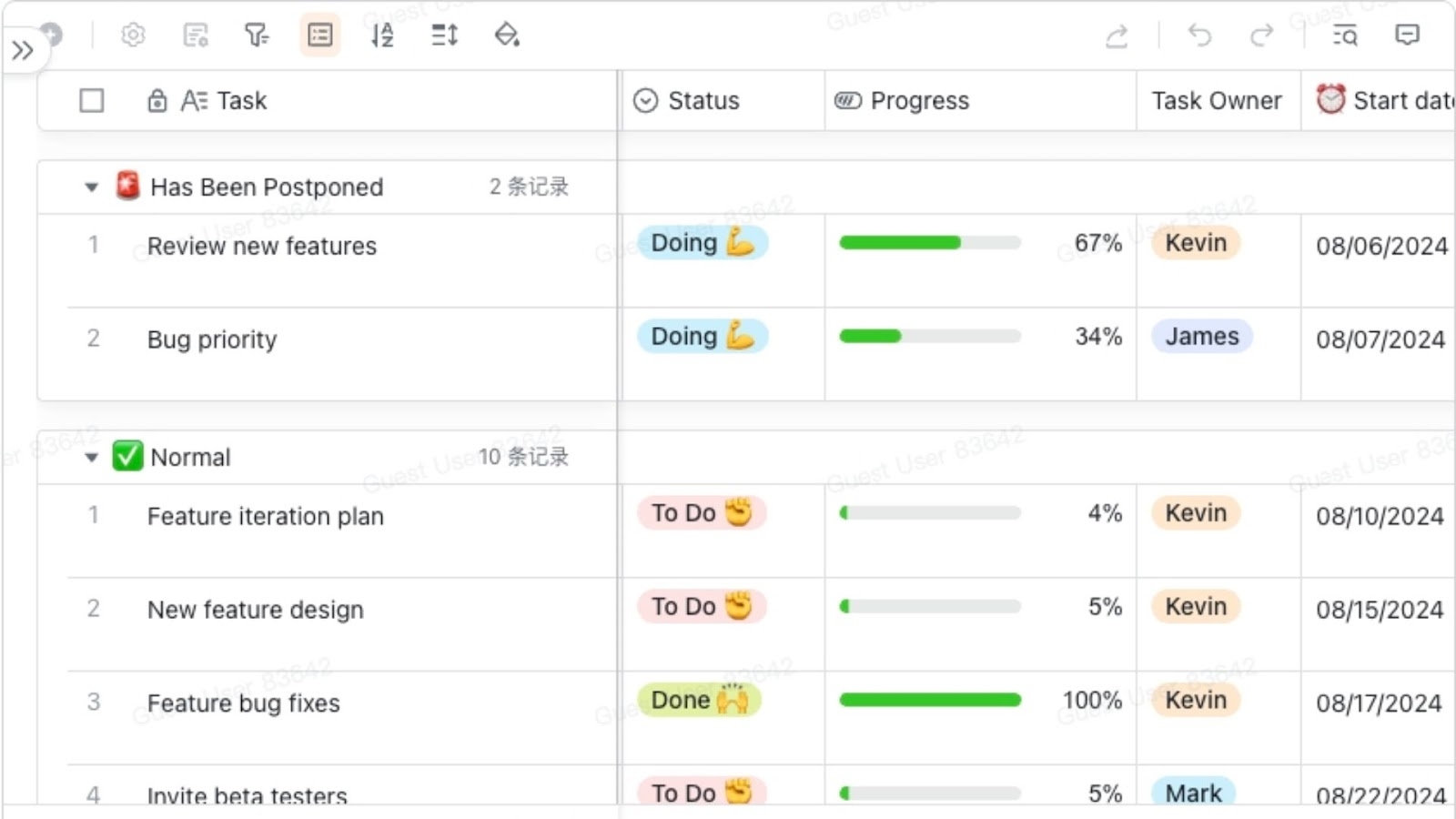 Lark Task management template