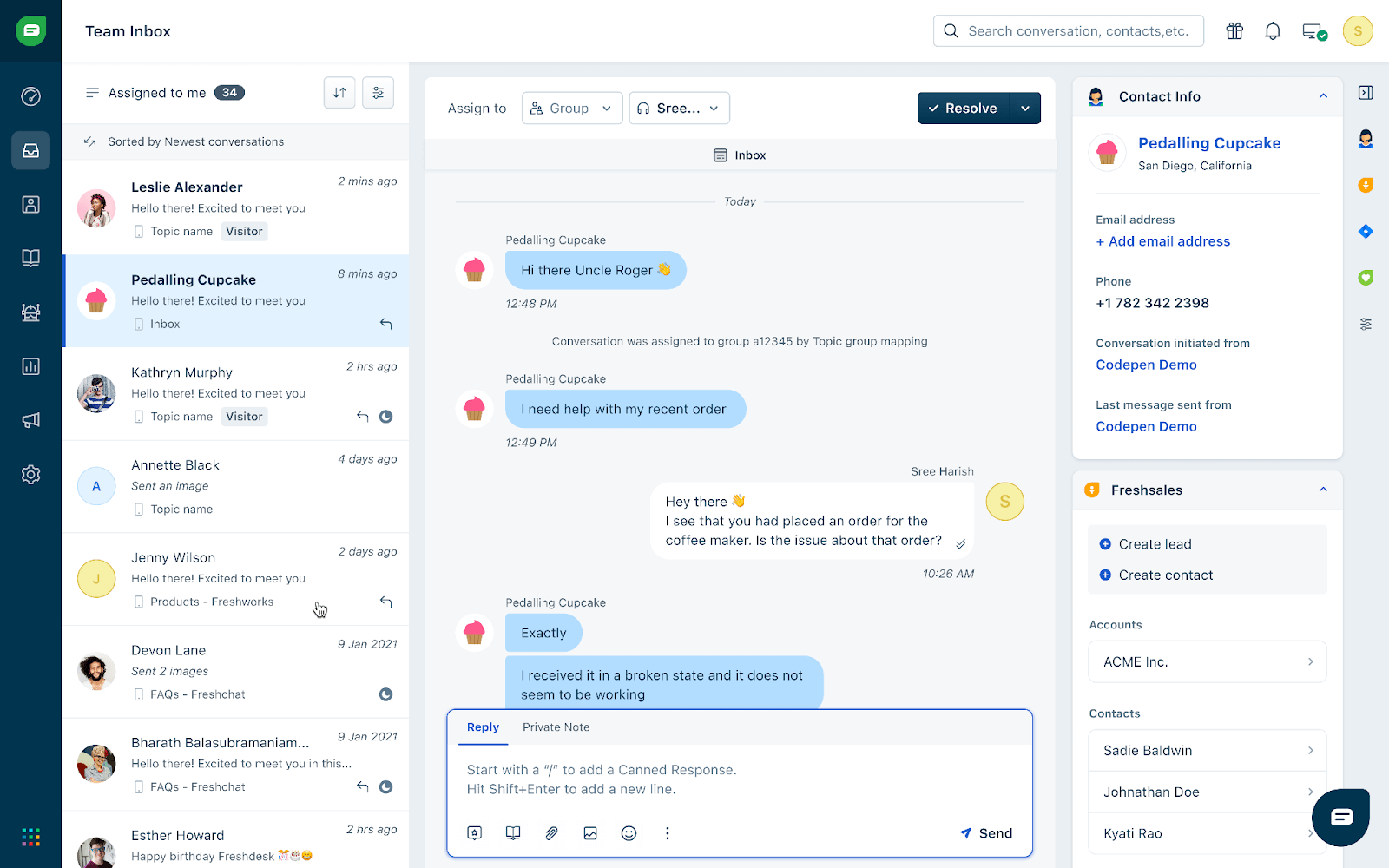 Freshsales, the sale pipeline tool