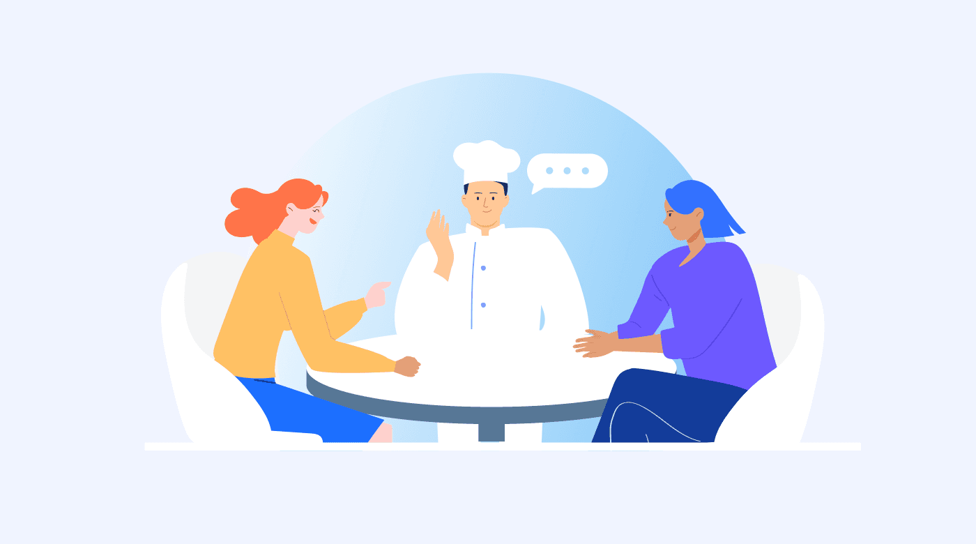 A restaurant chef at a table