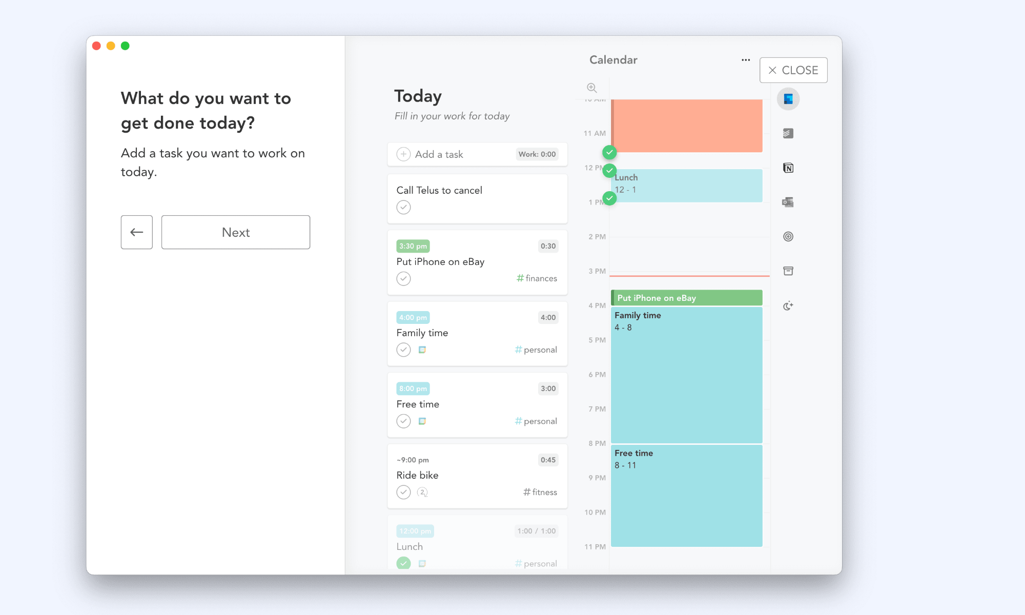 Sunsama is an intentional time managing app